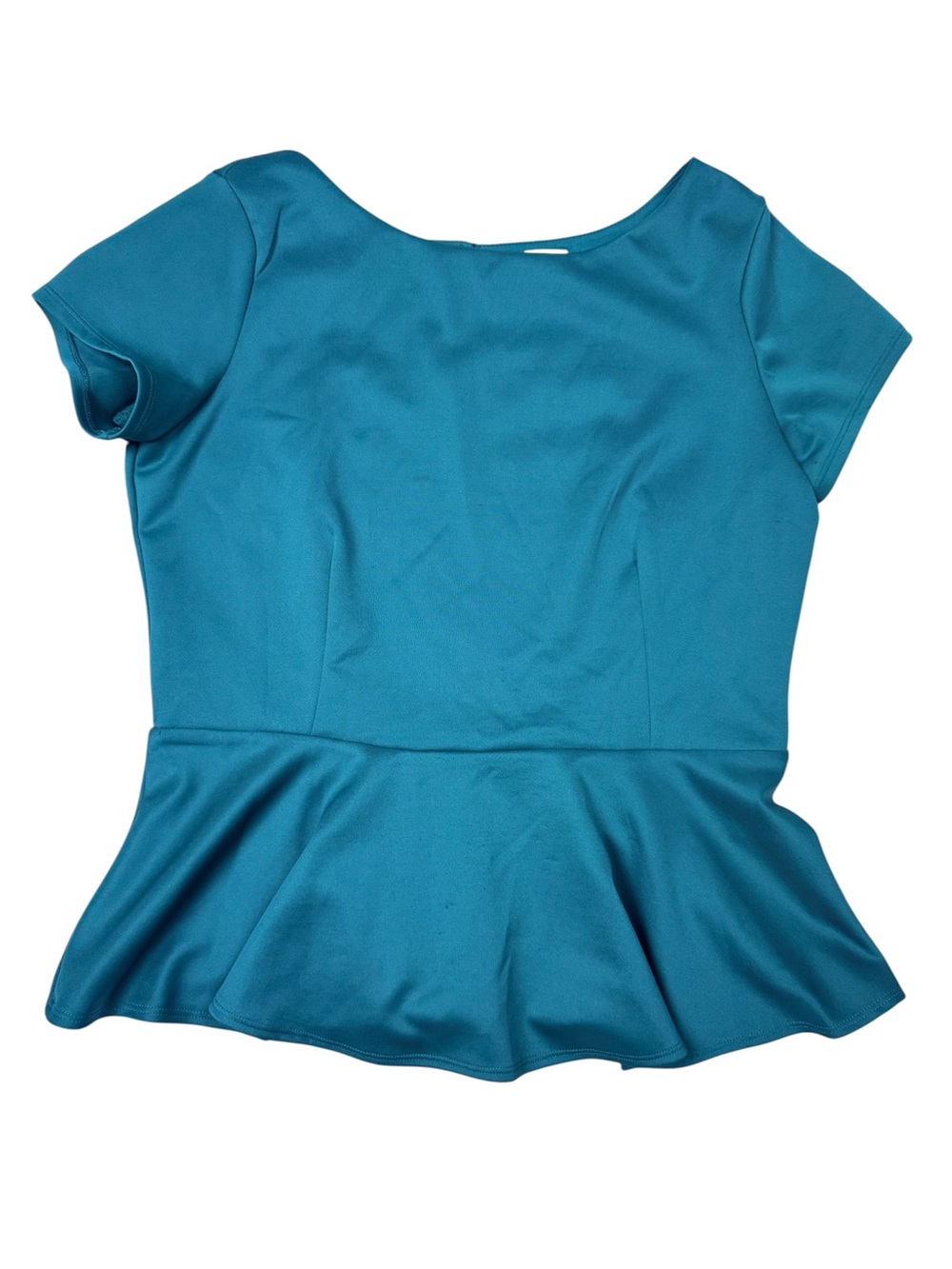 Bisou Bisou Green Short-Sleeve Peplum Top